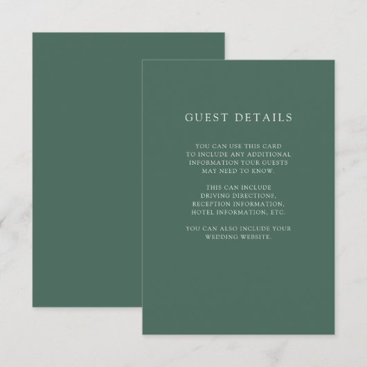 Botanische kerst | Details van de bruiloft Kaart (Voorkant / Achterkant)