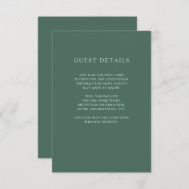 Botanische kerst | Details van de bruiloft Kaart