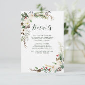Botanische kerst | Details van de bruiloft Kaart (Staand voorkant)