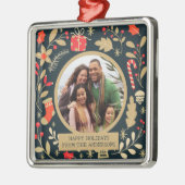 Botanische Kerst Familie Foto Ornament (Links)