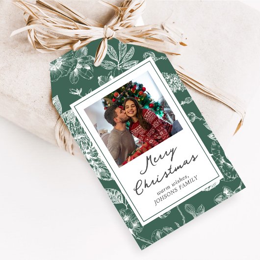 Botanische kerst favor taglabels cadeaulabel