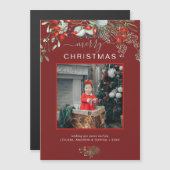 Botanische Kerst Foto Wenskaart Magneet (Voorkant / Achterkant)