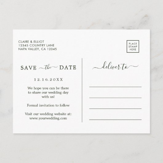 Botanische Kerst Gouden Huwelijk Save the Date Aankondigingskaart (Achterkant)