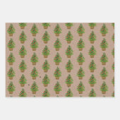 Botanische kerst in de Waterverf van Rustic Kraft Inpakpapier Vel (Voorkant)