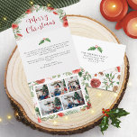 Botanische kerst in één Kaart<br><div class="desc">Botanische kerst in één Kaart. Deel je favoriete herinneringen in stijl met de Send and Seal Merry Christmas all-in-one fotocollage kaart van het Red Holiday Waterverf Botanical Collectie. Met ruimte voor vijf foto's en een prachtig botanisch ontwerp, combineert deze kaart de persoonlijke touch van familiemomenten met feestelijke feestelijke feestvreugde. Met...</div>