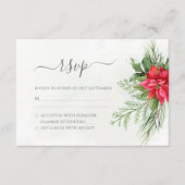 Botanische kerst in Poinsettia Winter Greenergy RSVP Kaartje (Voorkant)