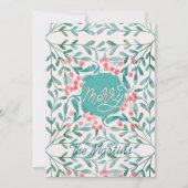 Botanische Kerst in rood en groen hand-lettering Feestdagenkaart (Voorkant)