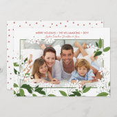 Botanische Kerst Jasmin Bloemen Familie Foto Feestdagenkaart (Voorkant / Achterkant)