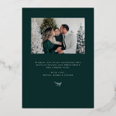 Botanische kerst krans foto folie feestdagenkaart (Achterkant)