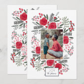 Botanische kerst-liefde voor kerst feestdagenkaart (Voorkant / Achterkant)