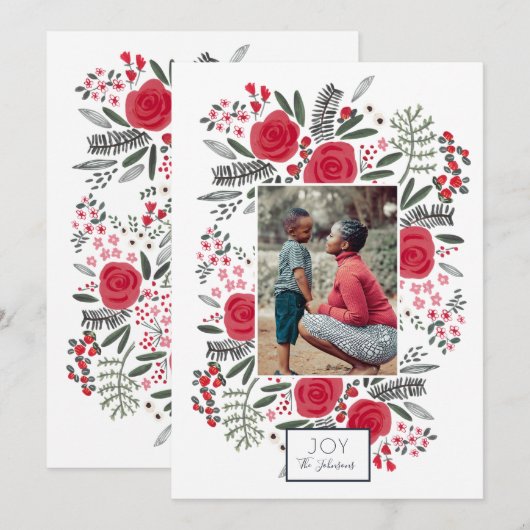 Botanische kerst-liefde voor kerst feestdagenkaart (Voorkant / Achterkant)