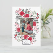 Botanische kerst-liefde voor kerst feestdagenkaart (Staand voorkant)