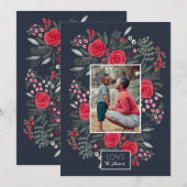 Botanische kerst-liefde voor kerst feestdagenkaart (Voorkant / Achterkant)