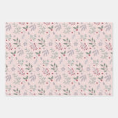 Botanische Kerst met Mistletoe Patroon Inpakpapier Vel (Voorkant)