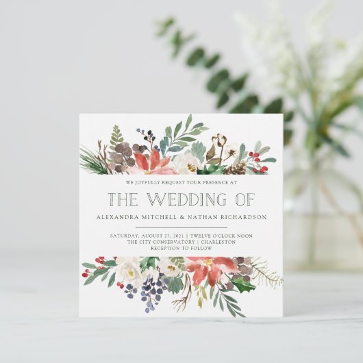 Botanische kerst | Vakantieduur Kaart (Staand voorkant)