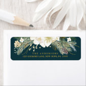 Botanische kerst Waterverf retour adres Etiket (Insitu)