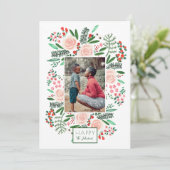 Botanische kerstavond | Fotokaart Feestdagenkaart (Staand voorkant)