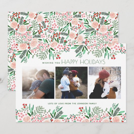 Botanische kerstavond | Fotokaart Feestdagenkaart (Voorkant / Achterkant)