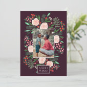 Botanische kerstavond | Fotokaart Feestdagenkaart (Staand voorkant)