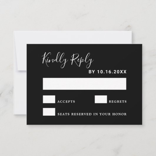 Botanische kerstavond met kerstfeestdag, zwart RSVP kaartje (Achterkant)