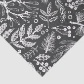 Botanische kerstavond Pine Berries Patroon Tissuepapier (Detail)