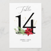 Botanische kerstbruiloft Tafel nummer 14 Programmakaart (Voorkant)