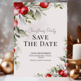 Botanische Kerstfeest Save the Date Kaart
