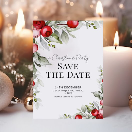 Botanische Kerstfeest Uitnodigingskaart Kaart