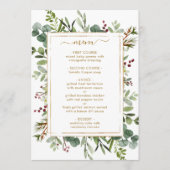 Botanische kerstfeestdag gouden bruiloft menu (Voorkant)