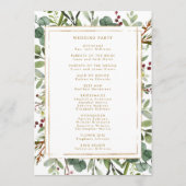 Botanische kerstfeestdag gouden bruiloft programmakaart (Achterkant)