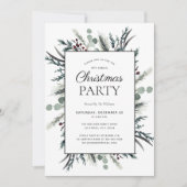 Botanische kerstfeestdag in de Zwarte Winterwinter Kaart (Voorkant)