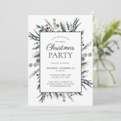 Botanische kerstfeestdag in de Zwarte Winterwinter Kaart (Staand voorkant)