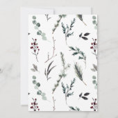 Botanische kerstfeestdag in de Zwarte Winterwinter Kaart (Achterkant)