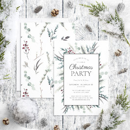 Botanische kerstfeestdag in de Zwarte Winterwinter Kaart