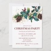 Botanische kerstfeestdag in Roustic Holly en Berri Kaart (Voorkant)