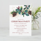 Botanische kerstfeestdag in Roustic Holly en Berri Kaart (Staand voorkant)