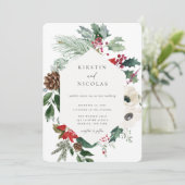 Botanische kerstfeestdag kaart (Staand voorkant)