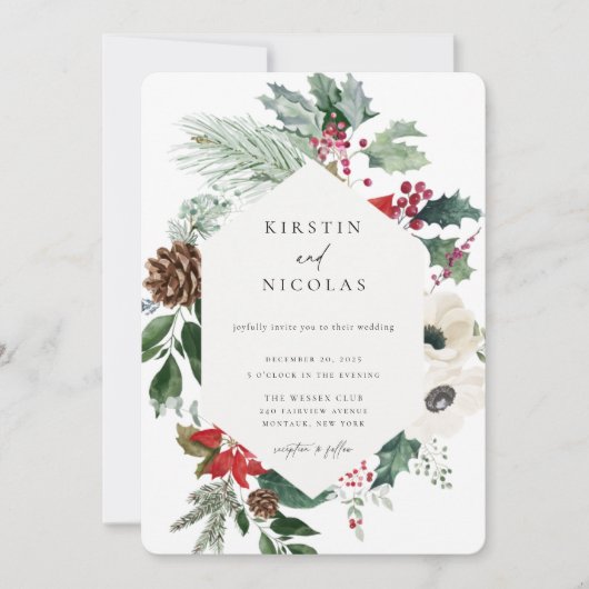 Botanische kerstfeestdag kaart (Voorkant)