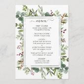 Botanische kerstfeestdag met Greenery Weddenschap Menu (Voorkant)