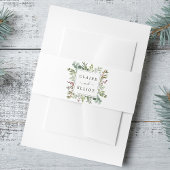 Botanische kerstfeestdag met Greenery Weddenschap Uitnodigingen Wikkel