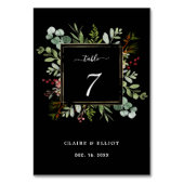 Botanische kerstfeestdag met groen huwelijk kaart (Voorkant)