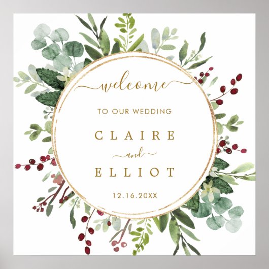 Botanische kerstfeestdag welkomstplein P Poster (Voorkant)