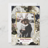 Botanische kerstfeestfotokaarten Feestdagenkaart (Voorkant)