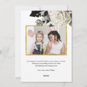 Botanische kerstfeestfotokaarten Feestdagenkaart (Achterkant)