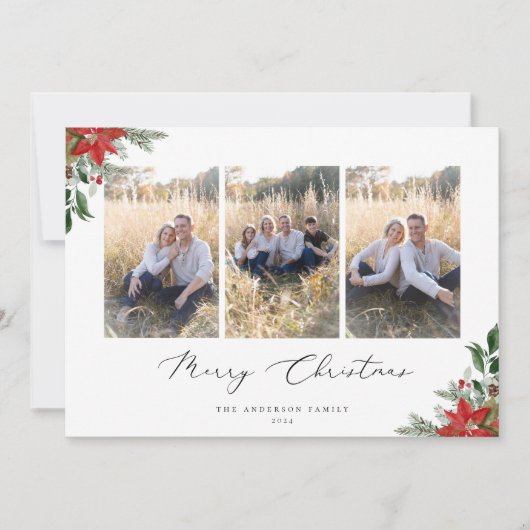 Botanische Kerstfoto Feestdagenkaart (Voorkant)