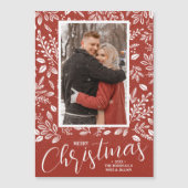 Botanische Kerstfoto Rustieke Magnetische Kaart (Voorkant)