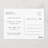 Botanische kerstgouden foto bespaart de datum briefkaart (Achterkant)