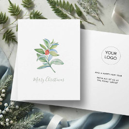 Botanische kerstkaarten in aquarel feestdagen kaart