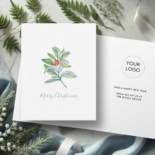 Botanische kerstkaarten in aquarel feestdagen kaart