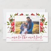 Botanische kerstkaarten met zwangerschapsduur aankondiging (Voorkant)